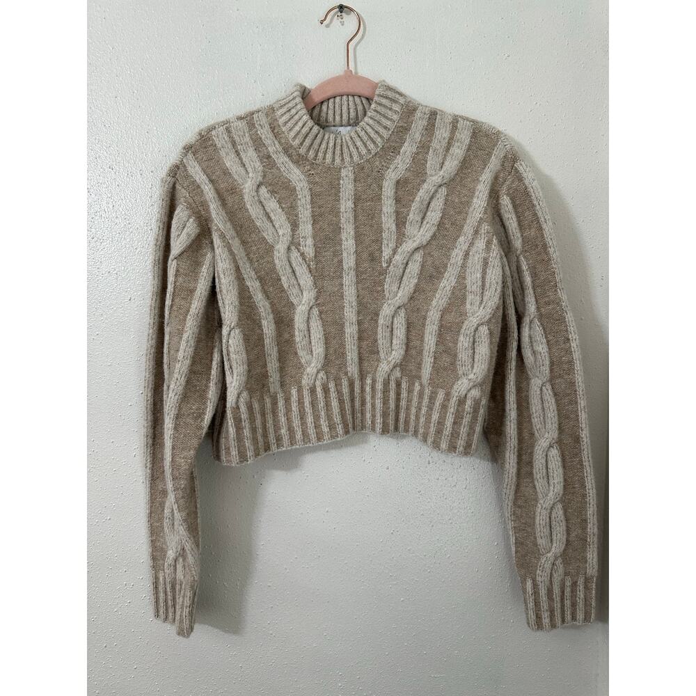 L’ Academie Los Angeles cropped cable knit sweater M